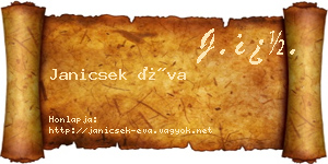 Janicsek Éva névjegykártya