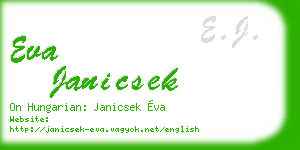 eva janicsek business card
